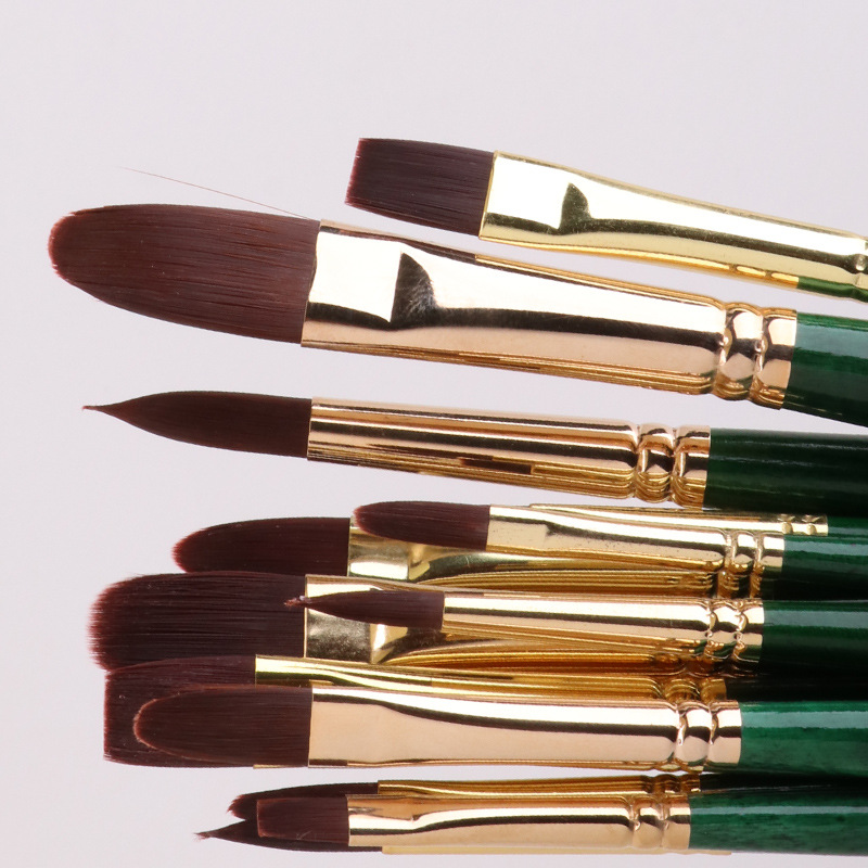 温莎牛顿丙烯油画笔尼龙毛油画颜料绘画笔平头短杆丙烯画笔学生初