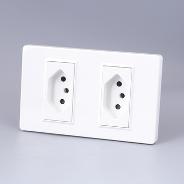 巴西插座118型南非墙壁三孔巴西出口外贸10a6孔巴西插座面板批发