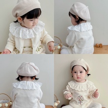 23韩版婴儿帽子春秋冬季宝宝毛线帽棉线针织帽洋气百搭贝雷帽