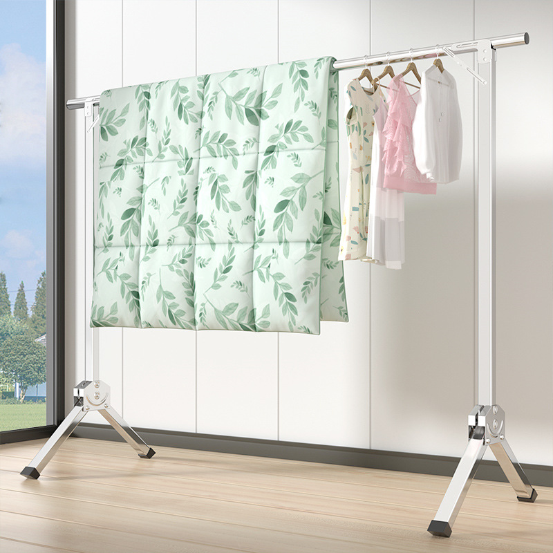 荣事达晾衣架落地室内折叠不锈钢阳台晒衣服架子户外凉被子神器