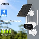 Srihome户外防水摄像头400万高清太阳能智能监控低功耗电池摄像机