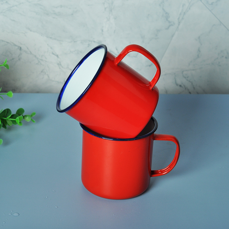 红色搪瓷杯搪瓷怀旧搪瓷杯搪瓷茶缸蛋糕杯圣诞搪瓷杯老式搪瓷杯