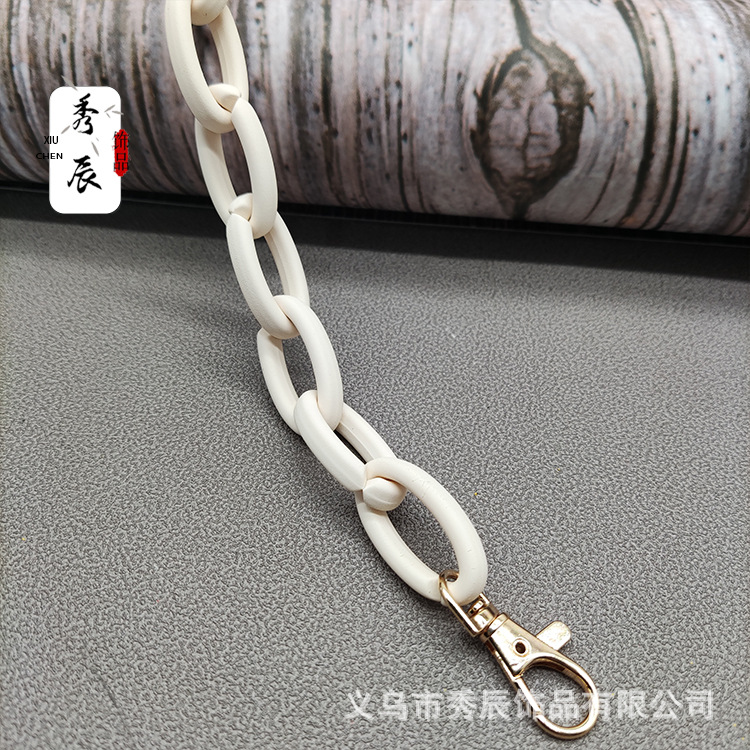 Trendy Vintage Elegant Bag Strap Replacement Acrylic Bag Chain Oval Feel Rubber Enamelling Bag Chain Pieces Single-Purchase Accessories