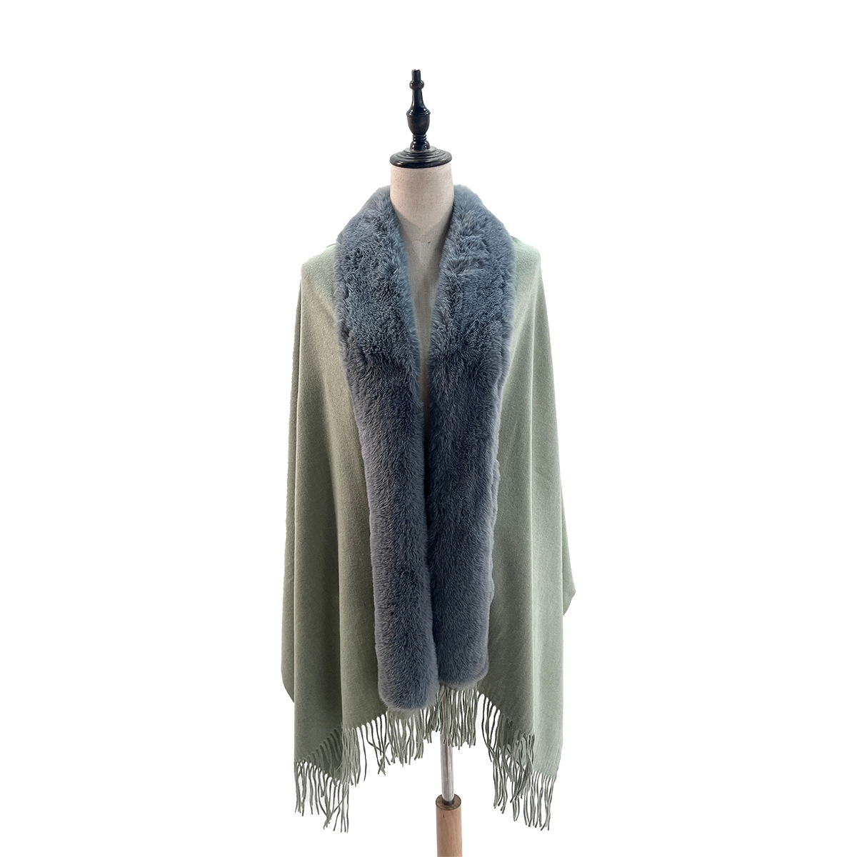 2023 European and American Winter Hot-Selling New Arrival Scarf Warm Women's Fur Collar Scarf Shawl Dual-Use Thickened Dress Shawl