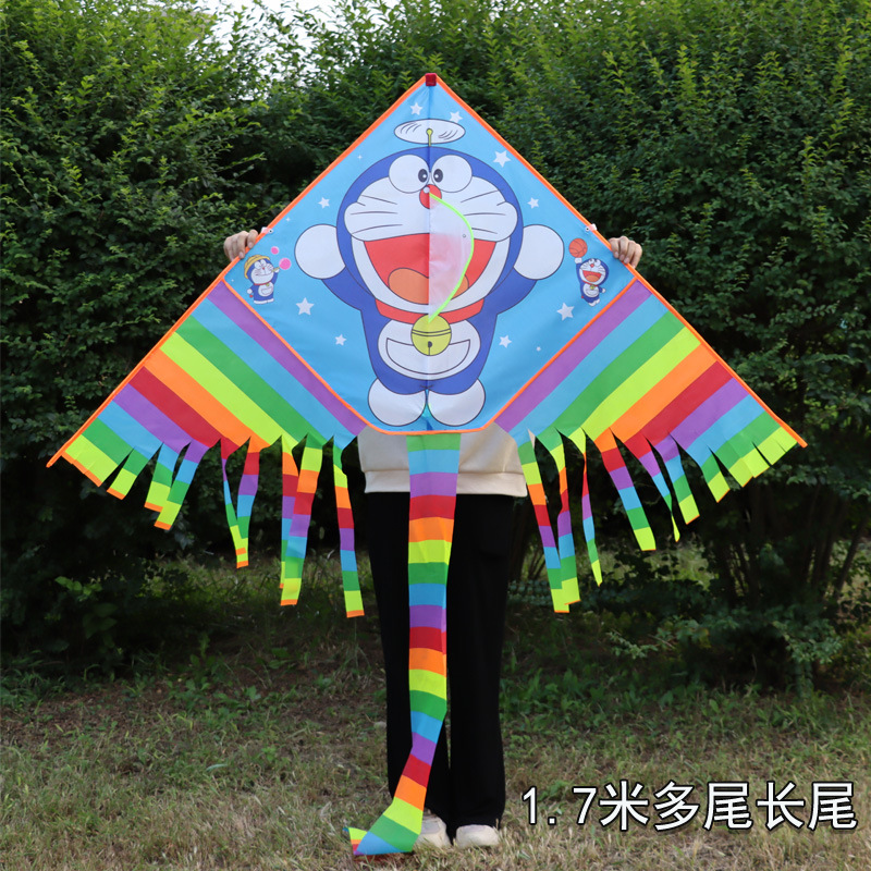 Weifang New Kite Wholesale Kite for Children 1.7 M Long Tail Rainbow Kite Stall Wholesale Supply