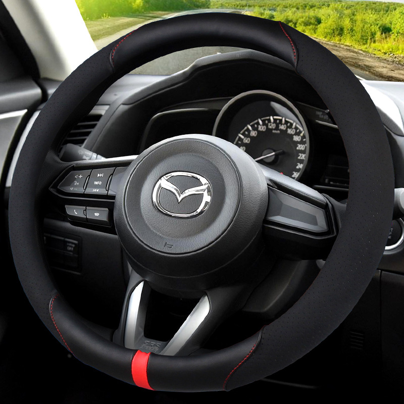 适用马自达3昂克赛拉睿翼阿特兹cx-5cx-4马6六方向盘套翻毛皮四季