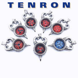 火影写轮眼美瞳吊坠项链男女潮佐助卡卡西轮回眼个性嘻哈钛钢配饰