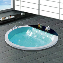 圆形大浴缸 亚克力嵌入式独立式按摩浴盆SPA泡池可加恒温七彩泡泡