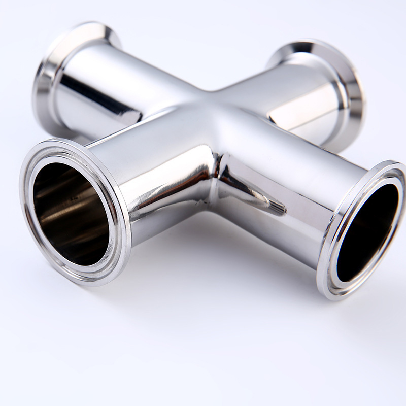 卫生级快装四通 不锈钢阀门配件四通管件 卫生级焊接阀门管件批发