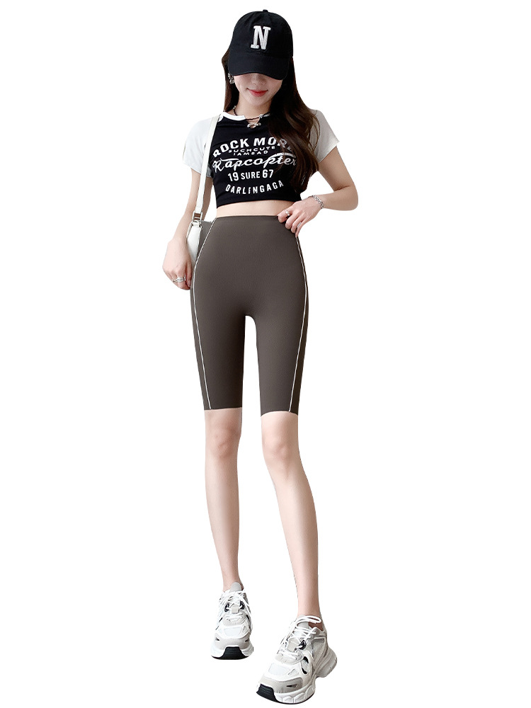 Ice Silk Five-Point Shark Pants Women's Outer Wear Summer Thin High Waist Shaping Barbie Riding Yoga Primer Shorts