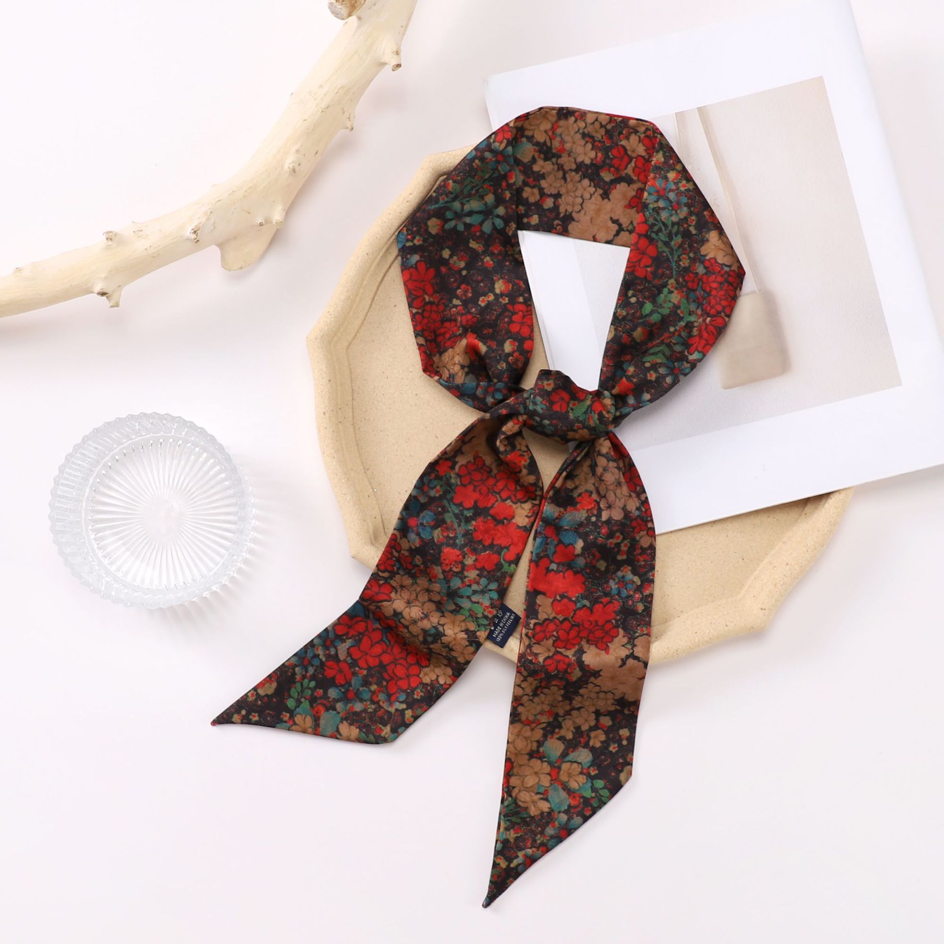 Xiangyun Yarn Flower Rose Hair Band Ribbon Artificial Silk Women's Scarf Scarf Scarf Diagonal Scarf Arm Bag Factory Wholesale