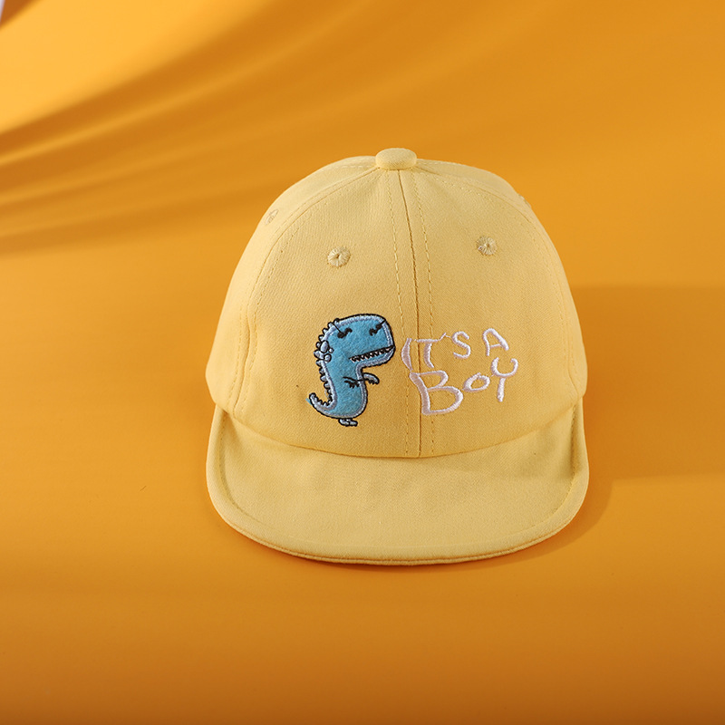 卡通恐龙儿童帽子春秋新款韩版软檐遮阳帽男女童宝宝鸭舌帽跨境