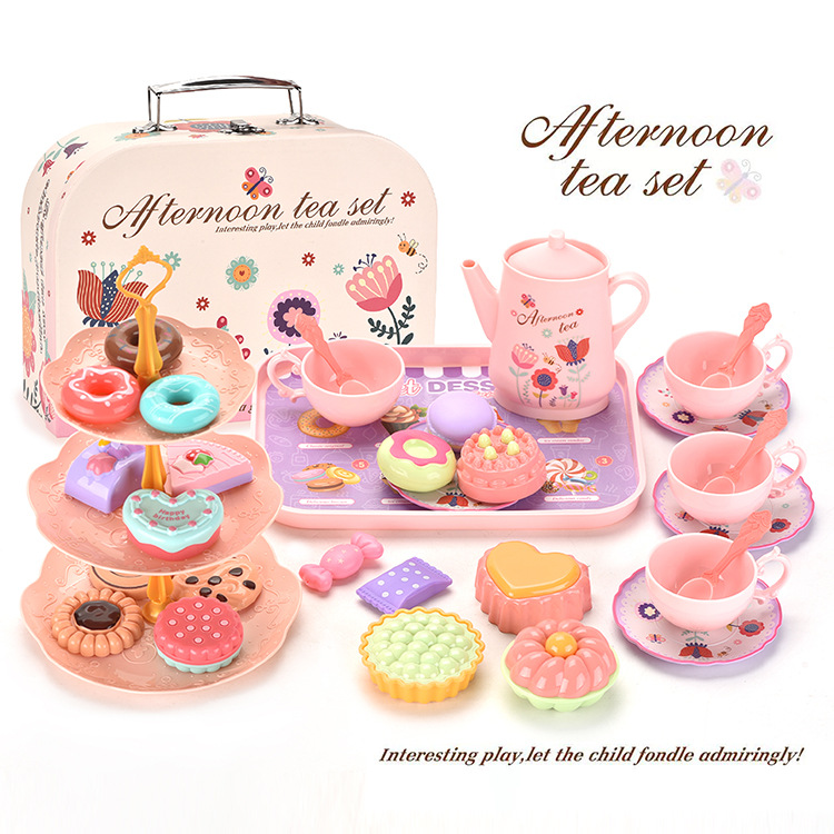 Cross-Border Girls Playing House Simulation Food Dessert Cake Coffee Tea Break Afternoon Tea Children Toy Gift Set