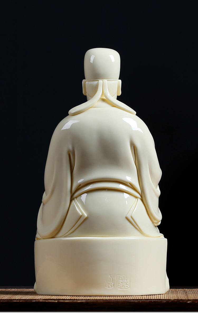 德化陶瓷文昌帝君供奉神像摆件 白瓷文曲星君神像瓷器装饰工艺品