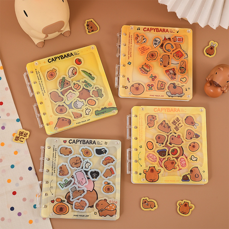 麦品文具 豚门永存摇摇乐亚克力本学生创意卡皮巴拉手帐活页本子