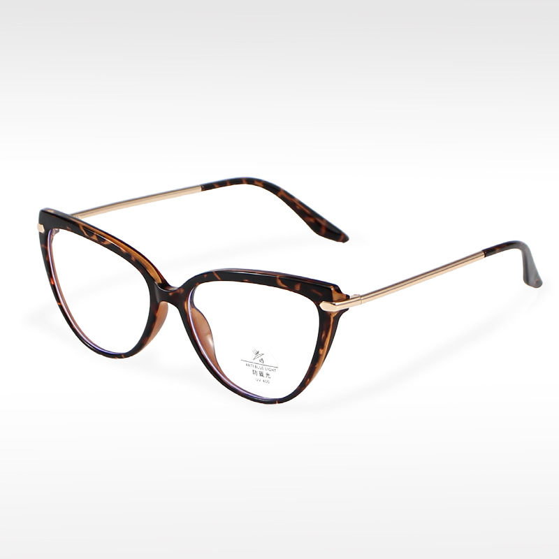 tr8213 时髦复古猫眼镜框防蓝光平光眼镜近视镜架tr90材质弹簧腿