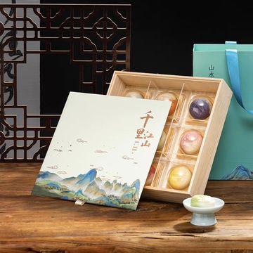 竹木高档国潮风轻奢中秋月饼包装盒蛋黄酥包装盒高档礼品盒木盒