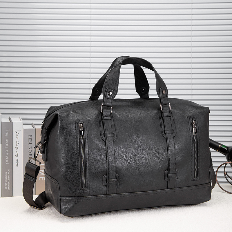 旅行包袋男女大容量单肩背包出差手提包质感软皮行李袋运动健身包