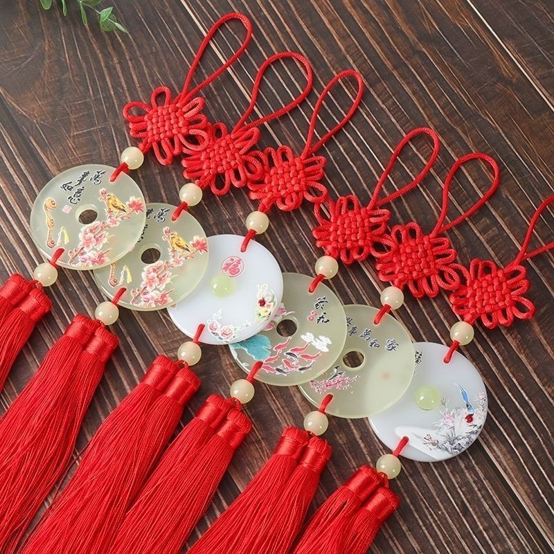 夜光平安扣挂件中国结门对门入户门人财两旺乔迁福字流苏挂饰