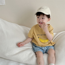 婴儿夏款两件套2024夏装宝宝衣服韩版童装儿童卡通短袖套装