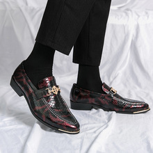 跨境大码皮鞋男士鳄鱼纹皮鞋外贸大码46男鞋正装商务一件代发