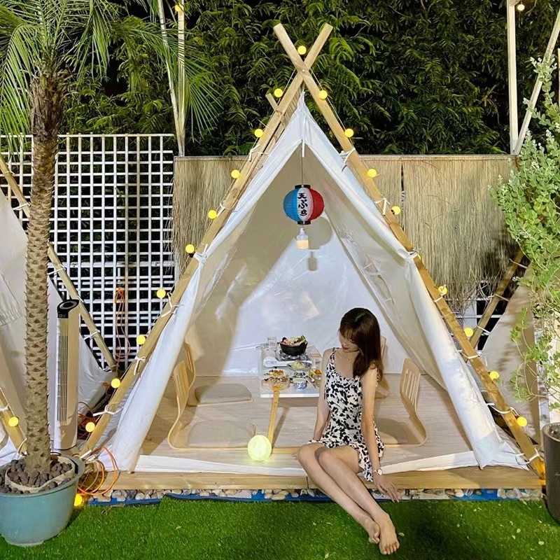 Net Red Triangle Tent Outdoor Dining Barbecue Scenic Spot Camping B & B Tiantai Hot Pot Roof-Shaped Starry Sky Camp Restaurant