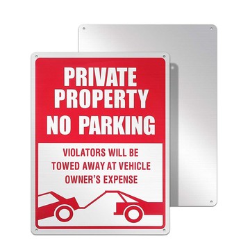 亚马逊热销禁止停车警示牌英文铝板反光膜外贸no parking标志牌