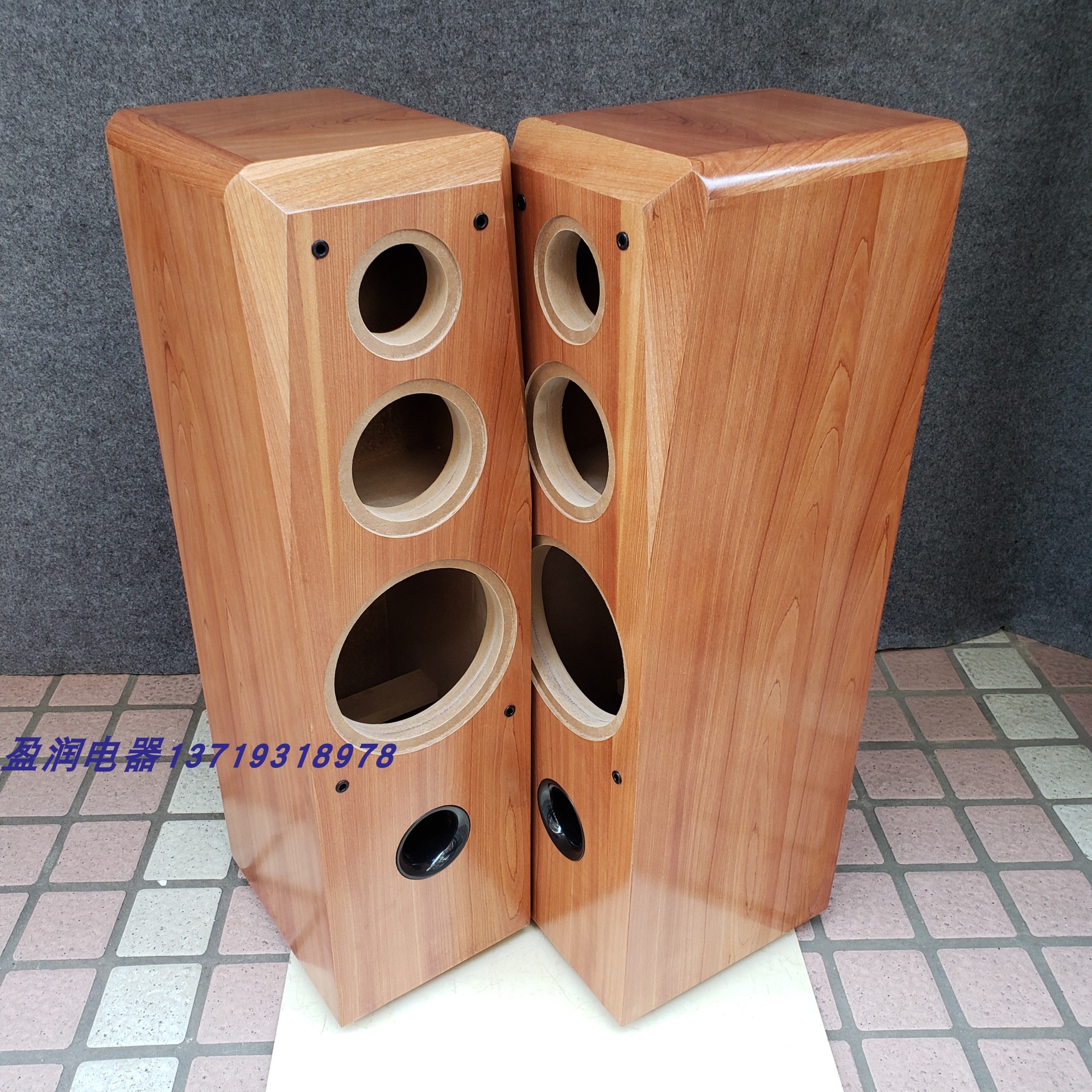 音箱外壳空箱8寸三分频落地前置空箱桦木皮hifi音响车用一对