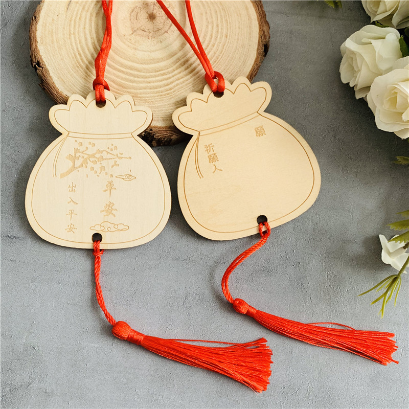 木质许愿牌寺庙祈福吊牌福袋祈福牌吊卡挂树祈愿挂件挂牌心愿卡片