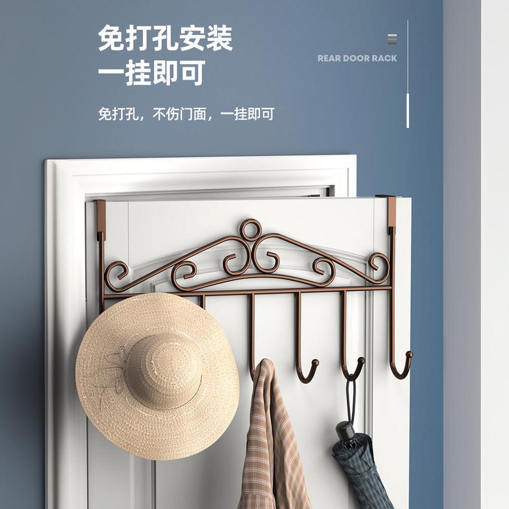 免打孔门后挂钩壁挂置物架衣架浴室免钉背式衣服挂架衣帽衣钩批发