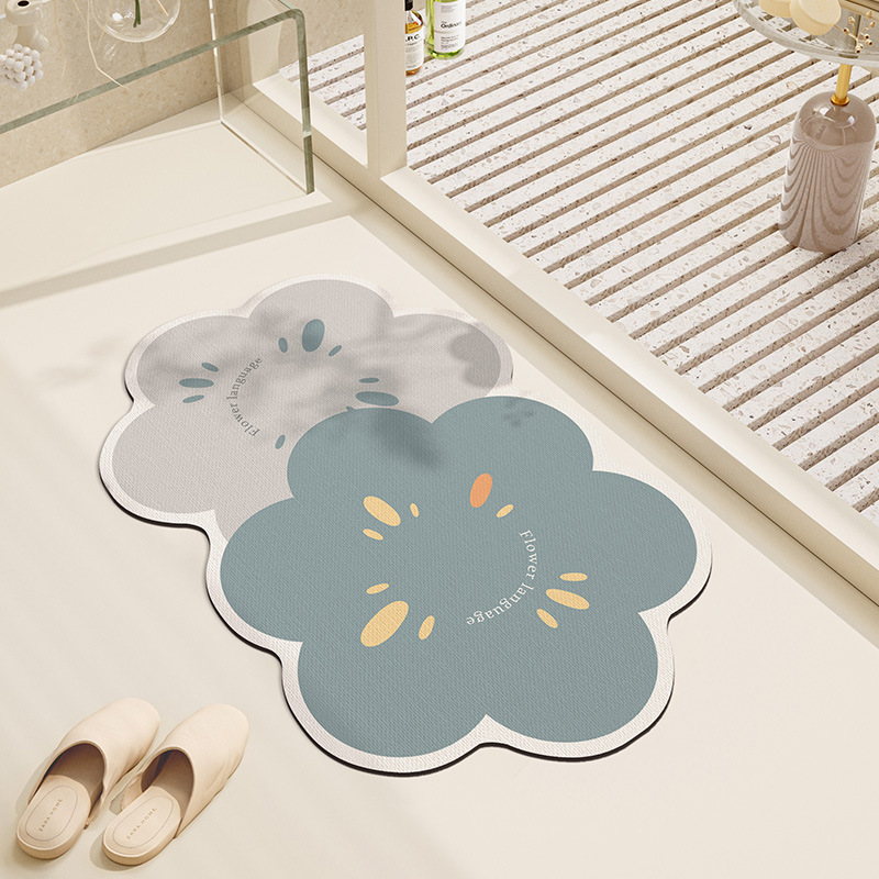 Bathroom Mats Anti-Slip Anti-Fall Soft Diatom Ooze Strong Water-Absorbing Quick-Drying Toilet Bathroom Entrance Foot Mat