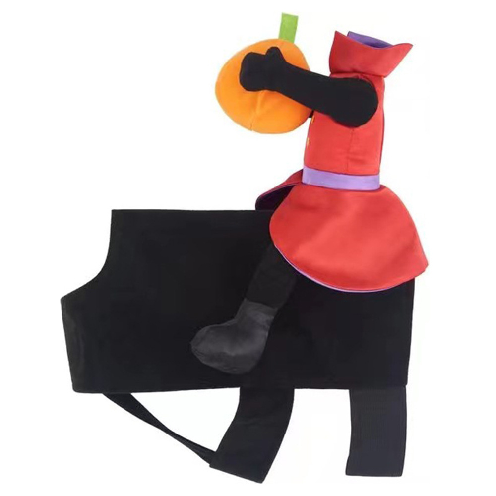 Cross-Border Halloween New Headless Pumpkin Horse Riding Pet Costume Dog Cat Funny Transformation Clothes in Stock Wholesale