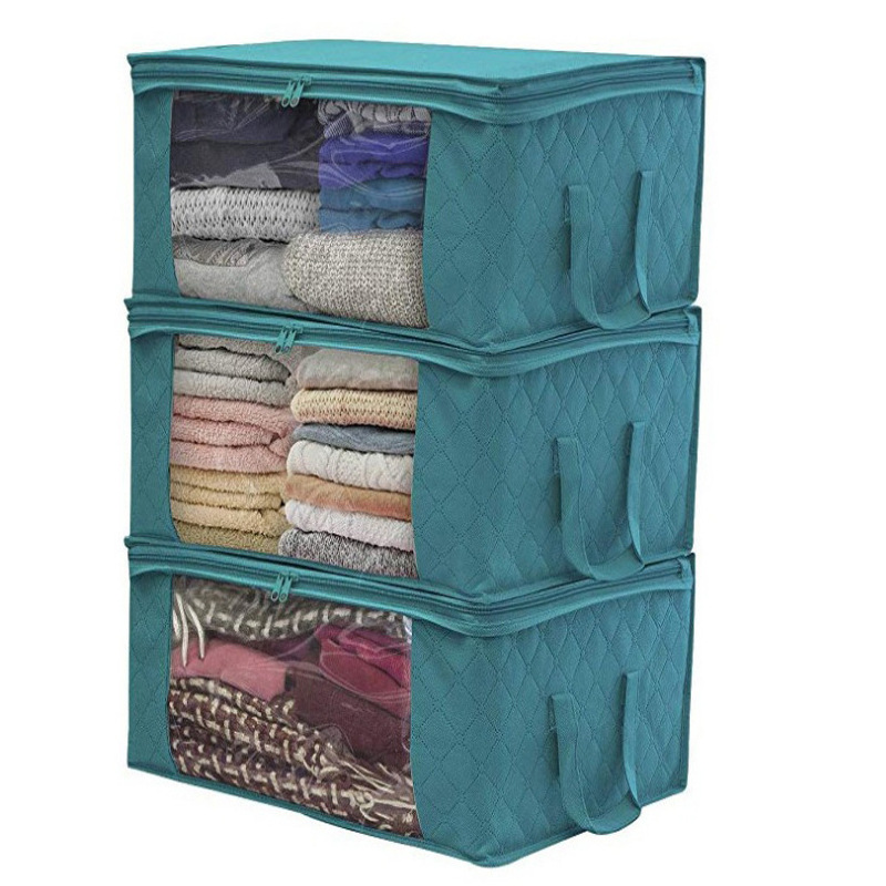 透明收纳袋无纺布防尘袋折叠收纳棉被袋衣物整理箱收纳袋大容量