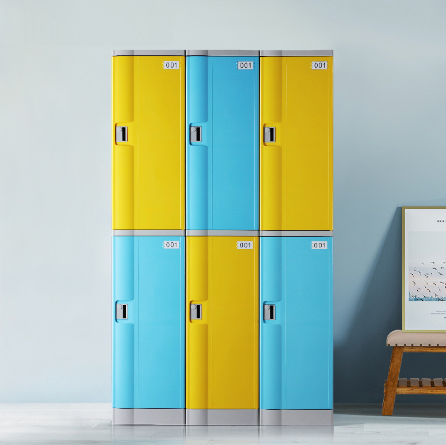 abs塑料更衣柜游泳馆健身房储物柜防潮员工柜换衣柜租赁柜储物箱