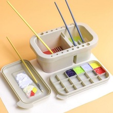 油画工具三合一洗笔筒美术水彩油画笔调色盒丙烯颜料清洗套装