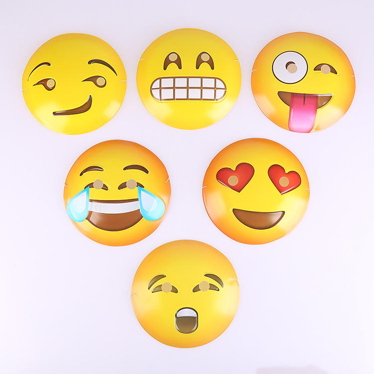 批发卡通笑脸儿童面具幼儿园活动创意塑料表情包面具