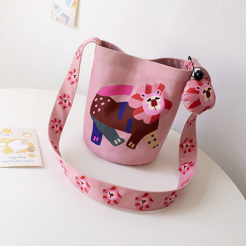 2024 Original New Crossbody Bag Women's Small Bag Korean Fashion Student Cartoon Bucket Bag