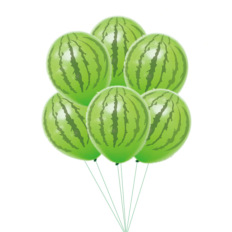 跨境10个装西瓜乳胶气球 夏威夷派对装饰 森系生日主题派对布置