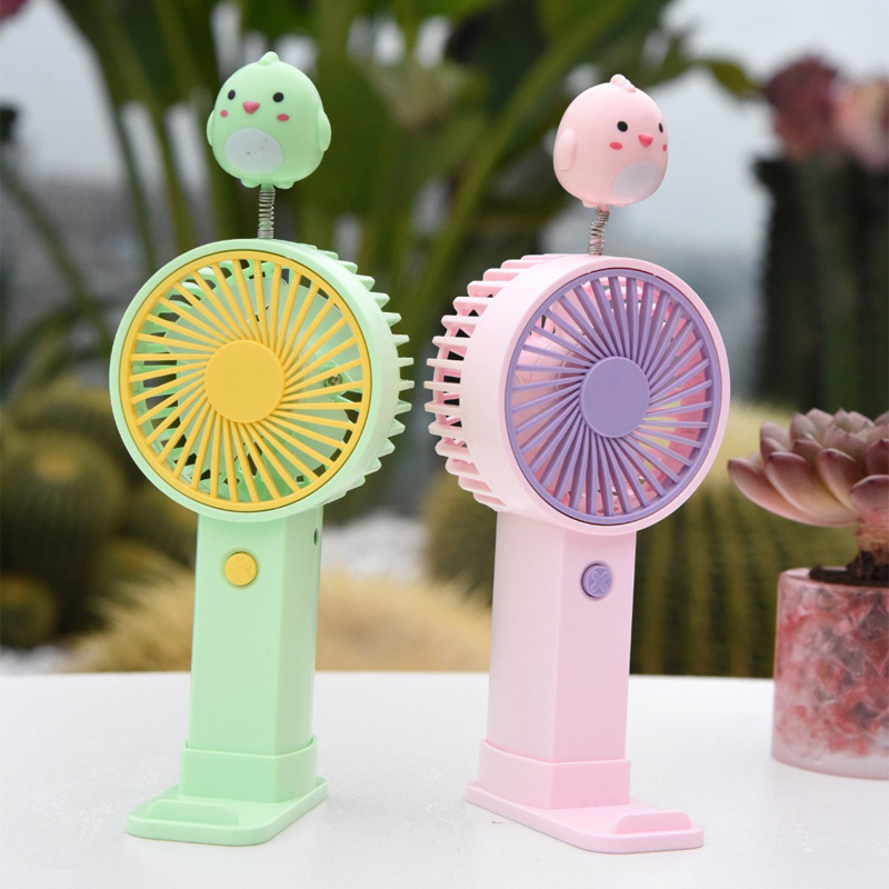 2023 New Rocking Chicken USB Small Fan Charging with Base Children Portable Hand-Held Electric Fan Gift