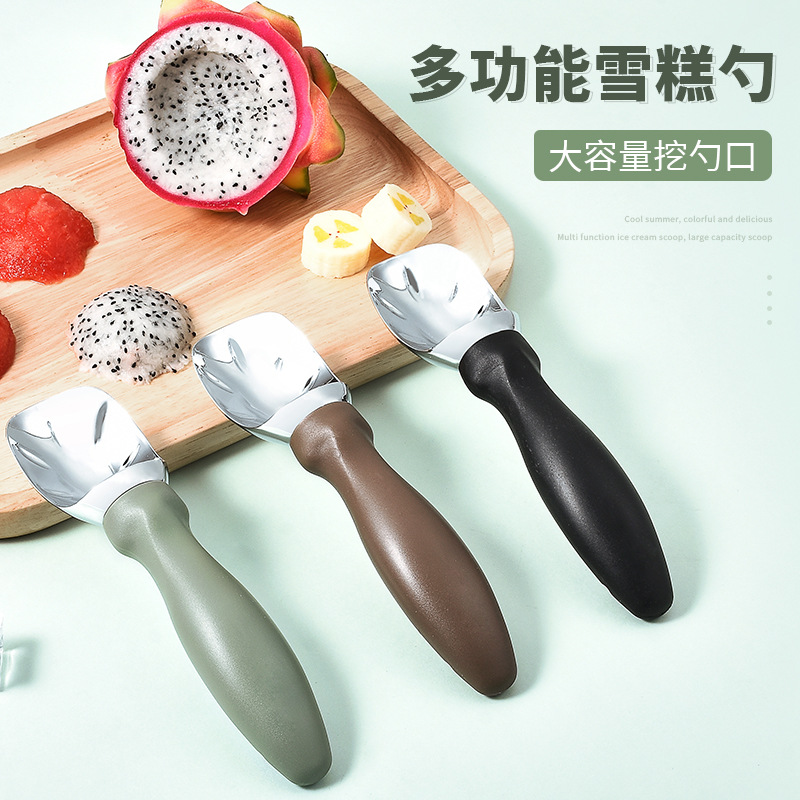 Cross-Border Ice-Cream Spoon Ball Scoop 304 Stainless Steel Cream Dipper Fruit Ball Player Watermelon Measuring Spoon Multi-Purpose Spoon