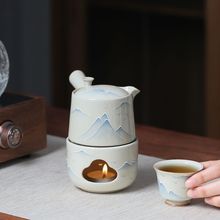 山川语物温茶小套组蜡烛温茶炉加热保温底座暖茶炉温茶器侧把壶