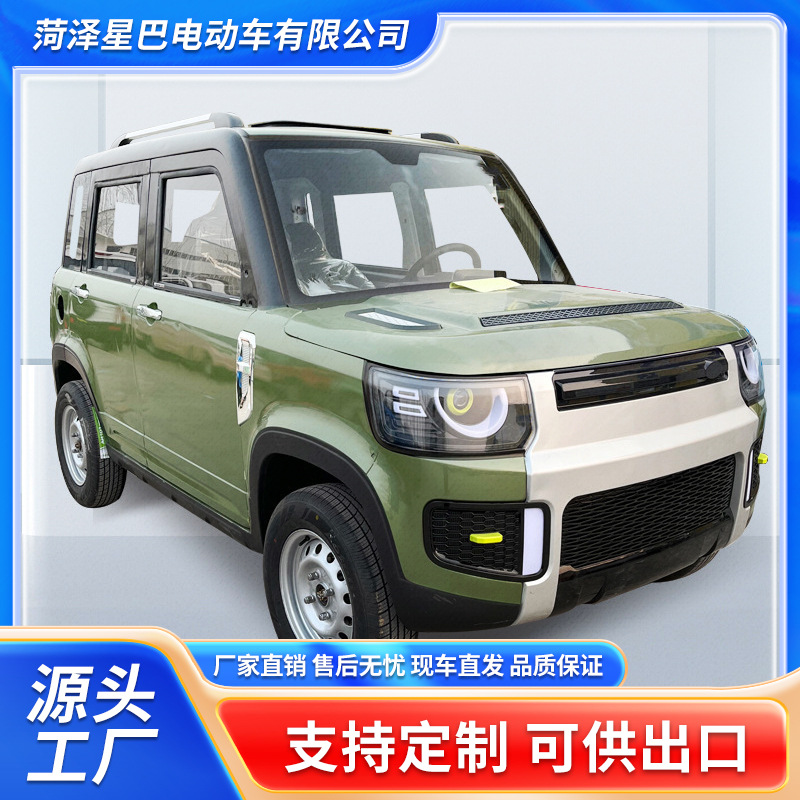 四轮电动车家用接娃新能源越野电动汽车老头乐代步油电瓶车