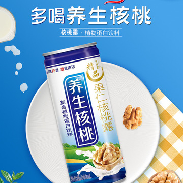 批发杏仁露240ml核桃露整箱16罐20罐椰子汁饮料花生露营养早餐