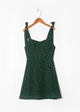 夏季新款欧美女装时尚花朵印花吊带露背套头连衣裙短裙S15410