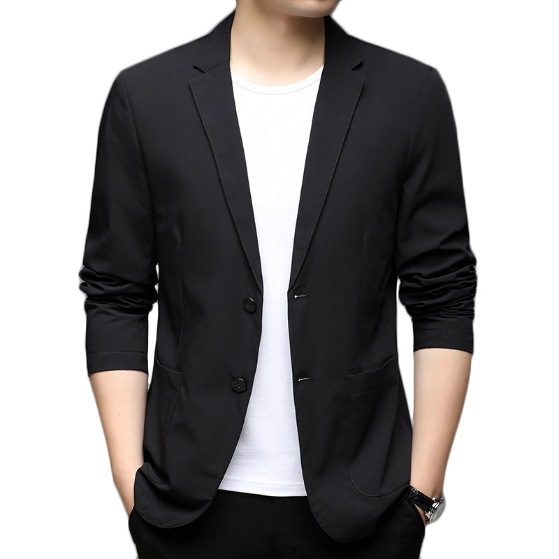 恒源祥亮面休闲西服男款2022秋冬新款轻商务纯色外套男春秋小西装