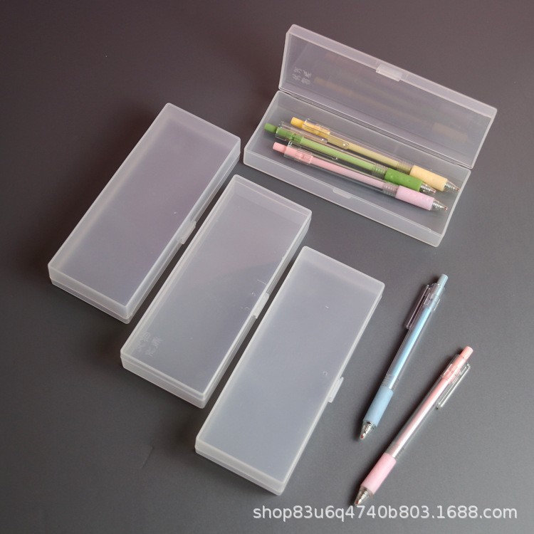 Translucent Frosted Plastic Pencil-Box Student Multi-Functional Storage Box Simple Unprinted Style Simple Pencil Case Wholesale