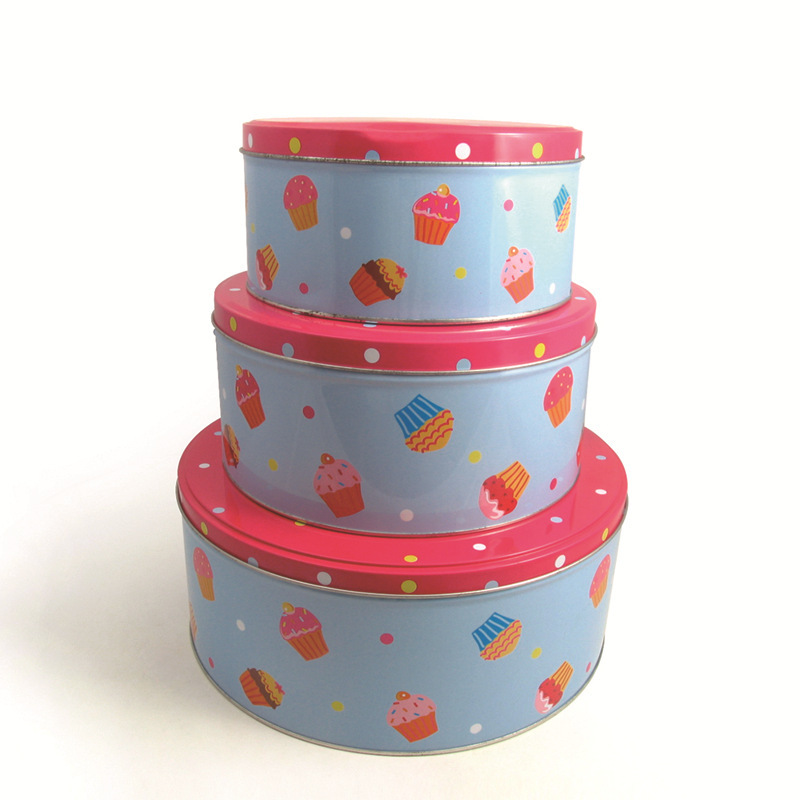 大中小圆形套装罐子 三个系列产品包装盒 套装圆形包装铁盒批发