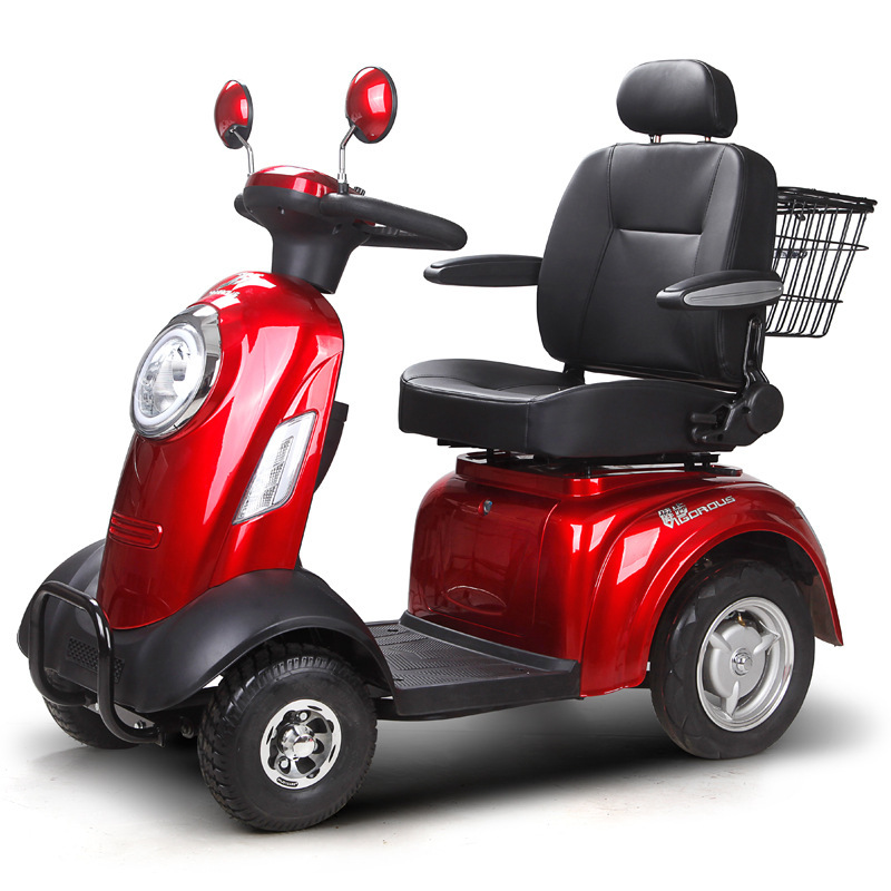 老年人四轮电动代步车电瓶残疾人助力车双人小型家用智能