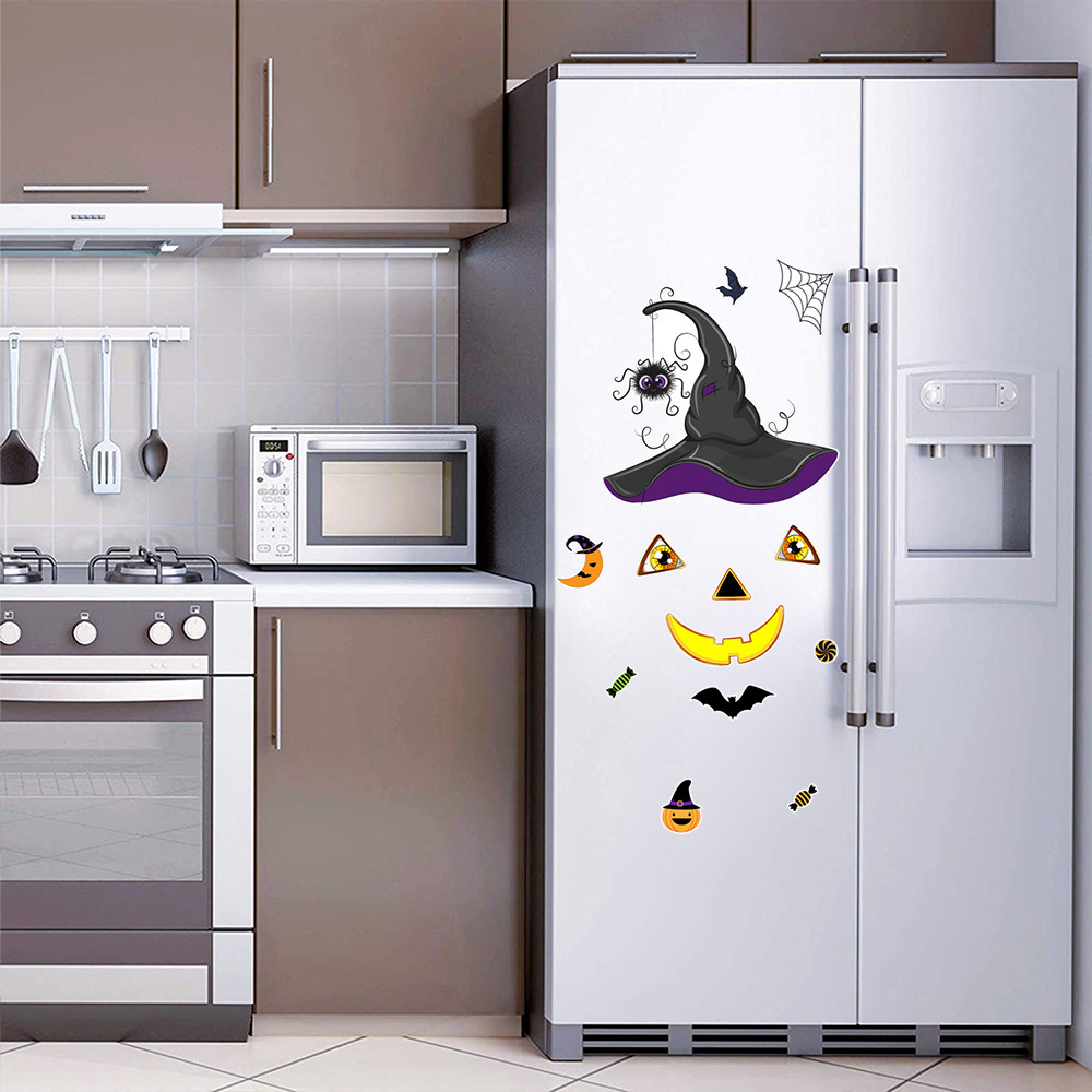 ct024万圣节磁性冰箱贴南瓜帽子节日装饰卡通防水车库门装饰墙贴