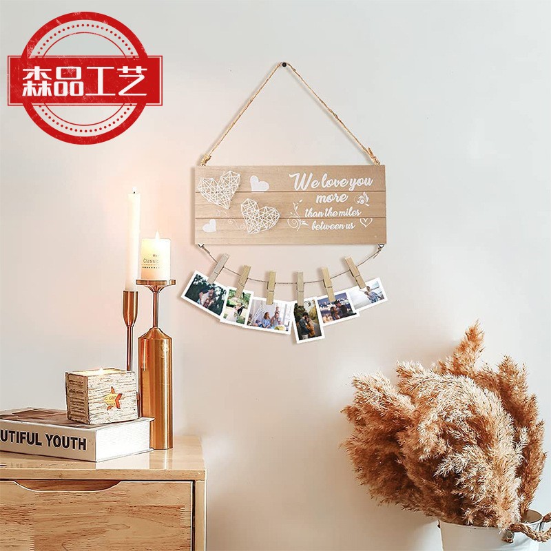 厂家供应新款墙壁装饰壁挂摆件木质北欧风格创意墙上照片展示架